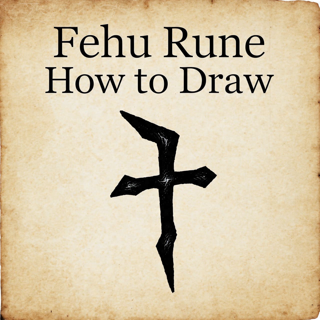 Fehu rune how to draw