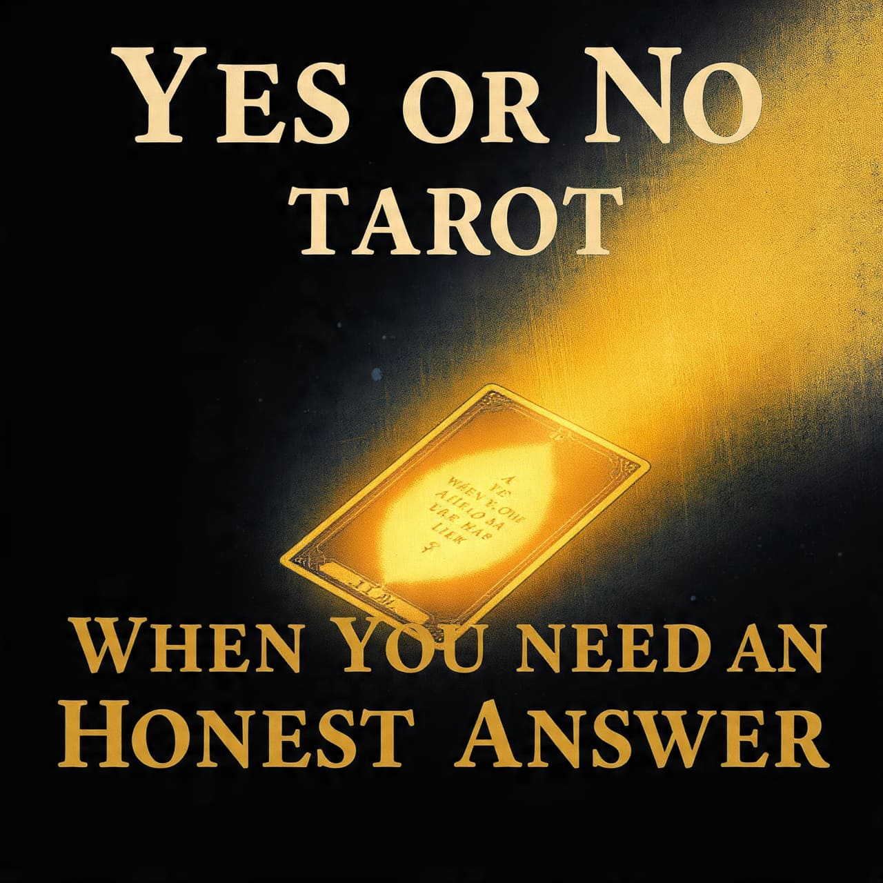 Yes or No Tarot when you need an honest answer
