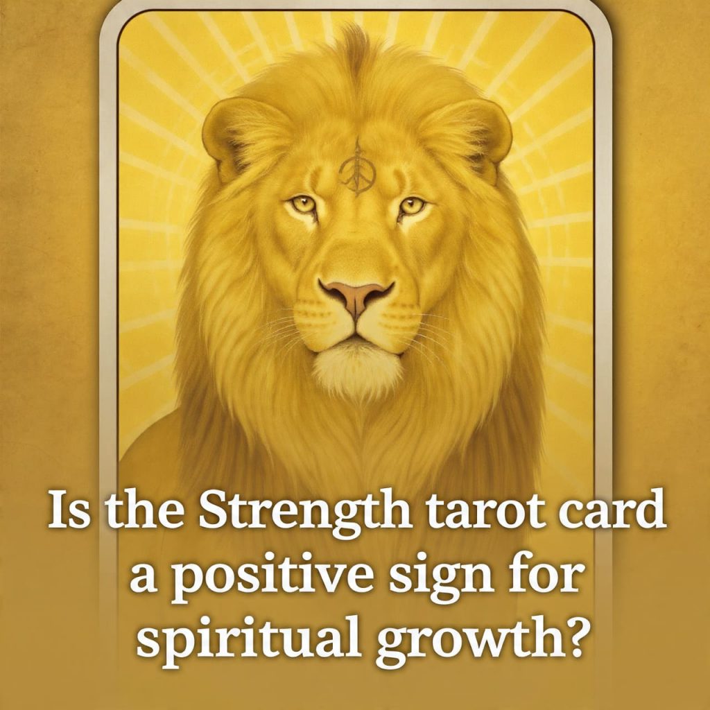 Is the Strength tarot card a positive sign for spiritual growth?