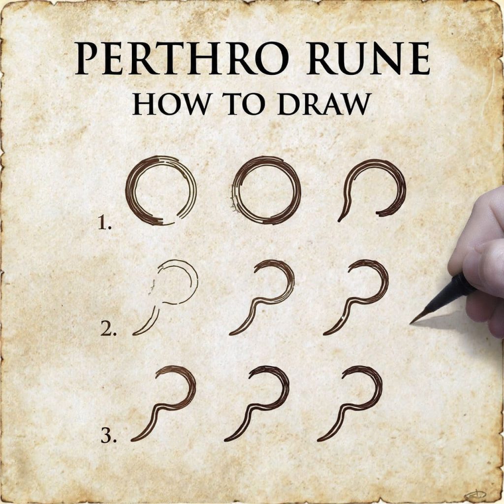 Perthro Rune How to Draw