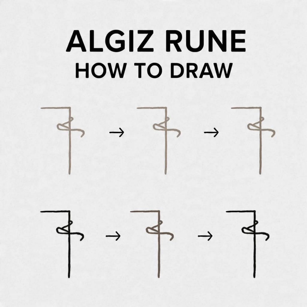 Algiz Rune How to Draw