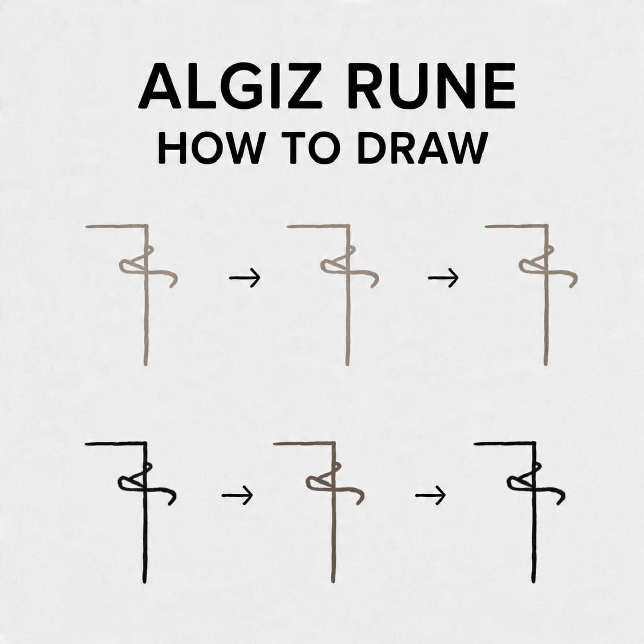Algiz Rune How to Draw