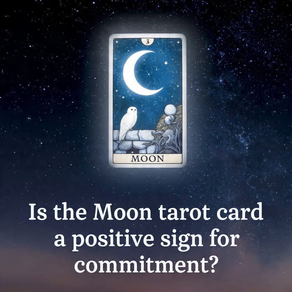 Is the Moon tarot card a positive sign for commitment?