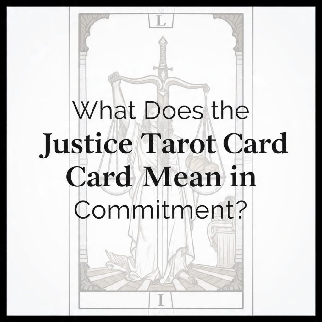 What does the Justice tarot card mean in commitment?