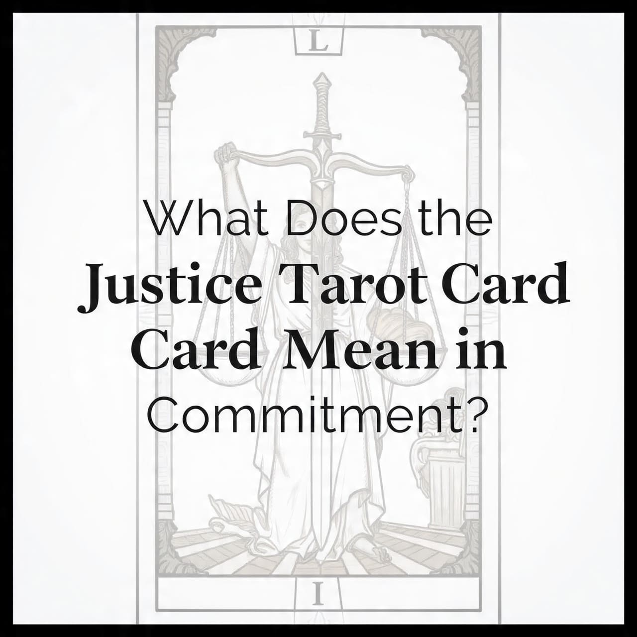 What does the Justice tarot card mean in commitment?