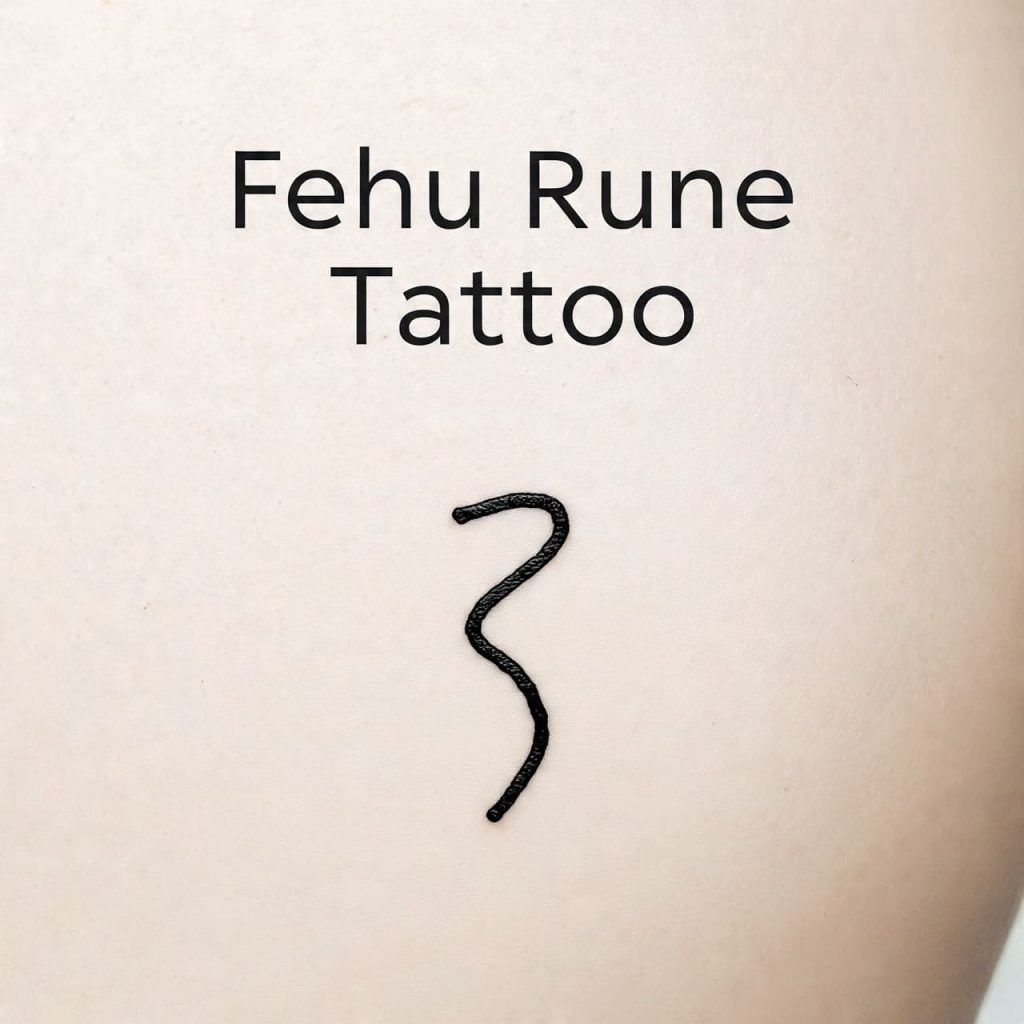 Fehu rune tattoo