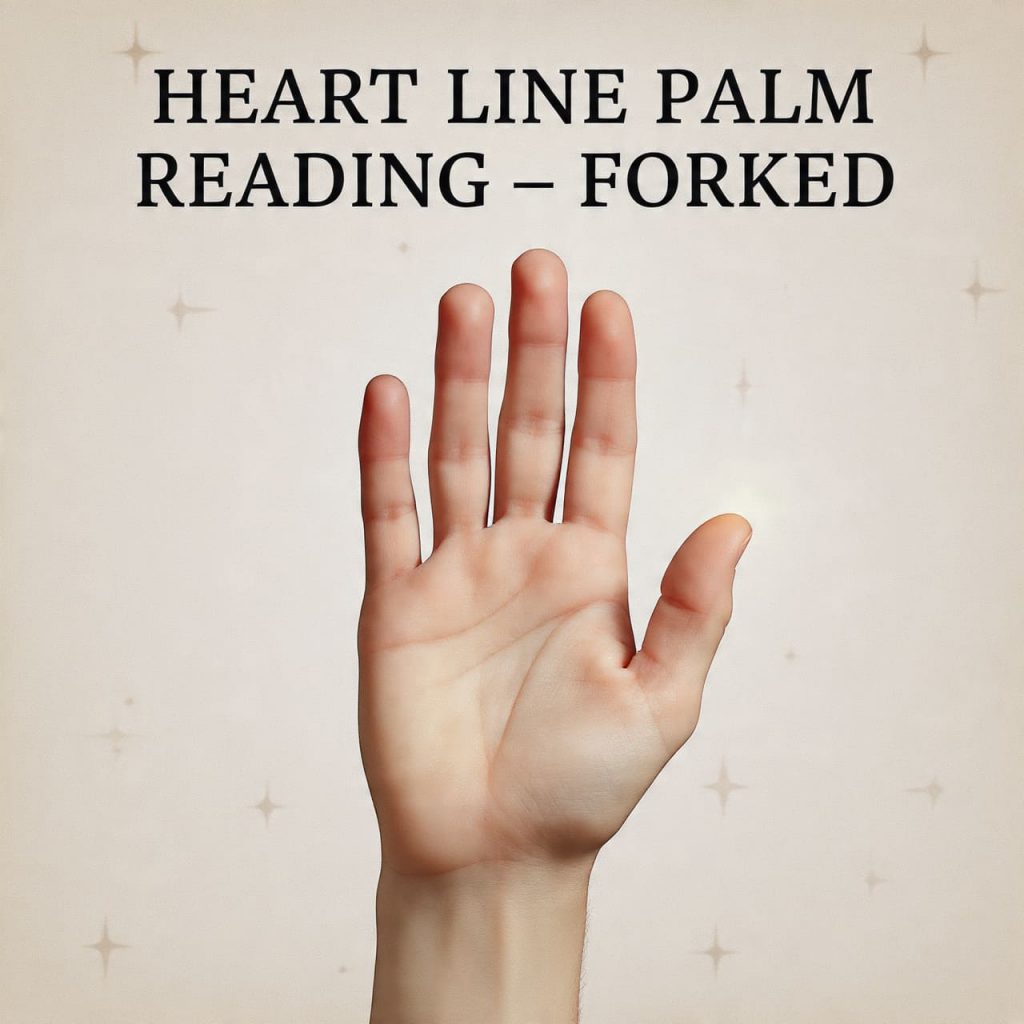 heart line palm reading forked