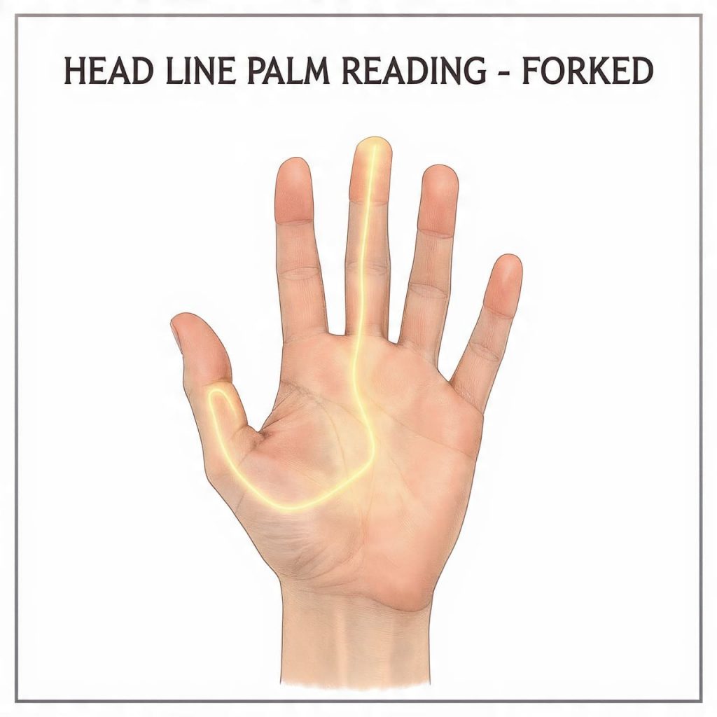head line palm reading forked