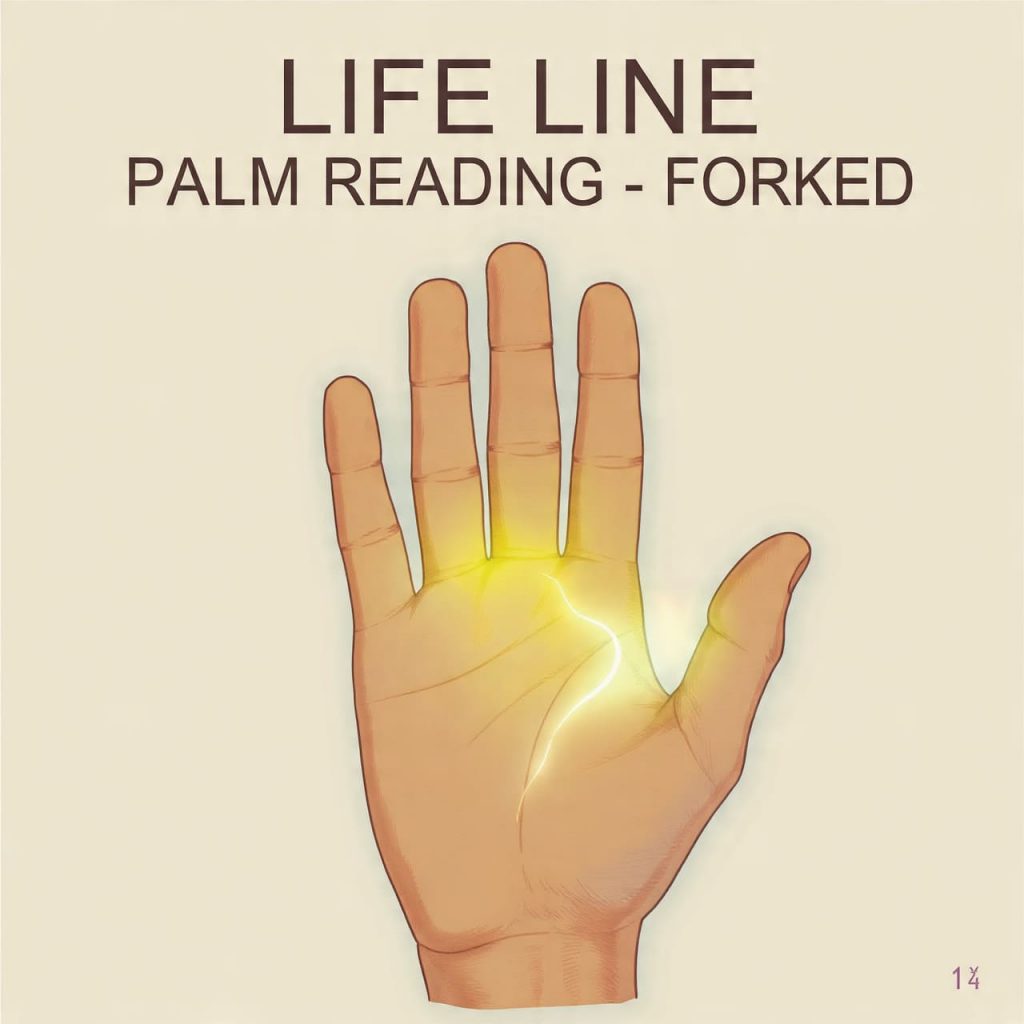 life line palm reading forked