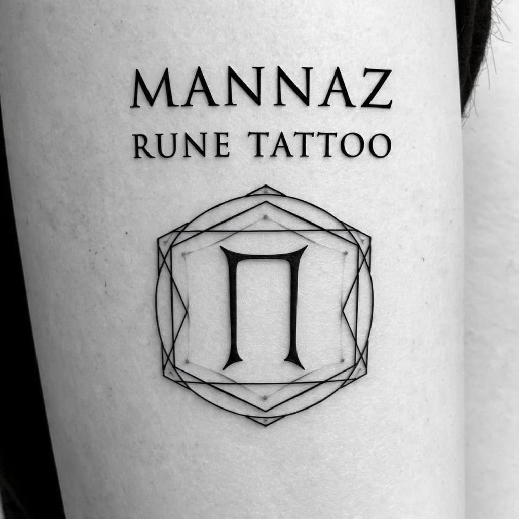Mannaz rune tattoo